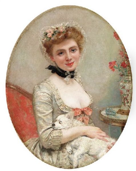 Portrait Of A Lady With A Dog - view 1