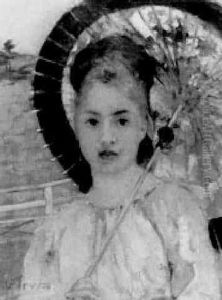 Jeune Femme A L'ombrelle Japonaise by Henri Gervex