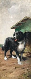 Gutmutiger Wachhund Vor Seiner Hutte