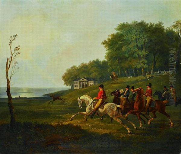 Kustenpartie Mit Reitern Bei Der Parforcejagd - view 1
