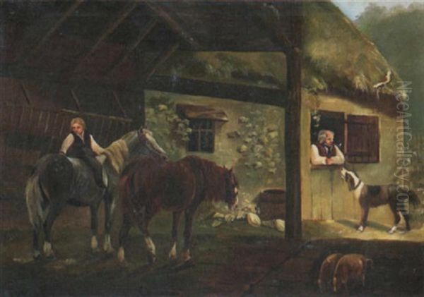 Bauernhof Mit Zwei Pferden - view 1