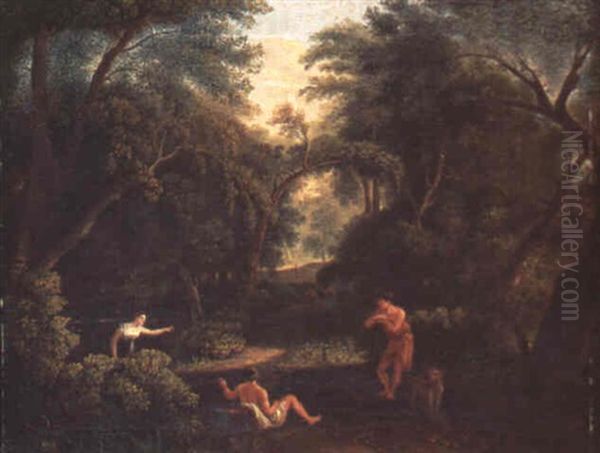 Waldlandschaft Mit Mythologischen Figuren - view 1