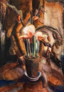Blumentopf Mit Bluhender Amaryllis