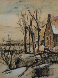 Farmhouse In The Snow