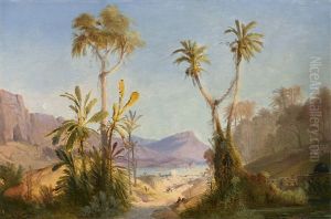 Orientalische Landschaft Mit Blick Auf Eine Stadt Am See. by Geyer, Alexius