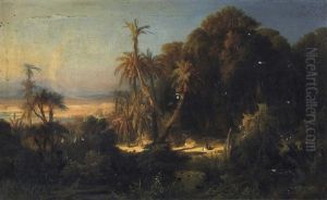 Arabisches Dorf Im Schatten Der Palmen Einer Oase