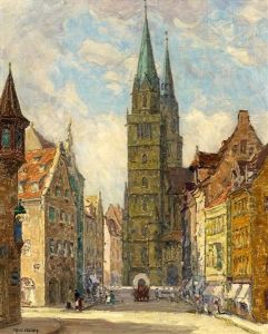 Ansicht Nurnbergs Mit Blick Auf Die Lorenzkirche by Fritz Geyer