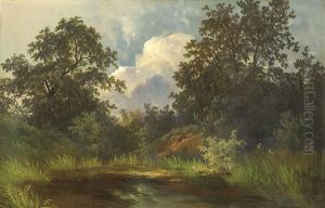 Bewaldete Teichlandschaft by Georg Geyer