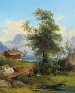 Parthie Aus Dem Salzkammergut(?) by Georg Geyer