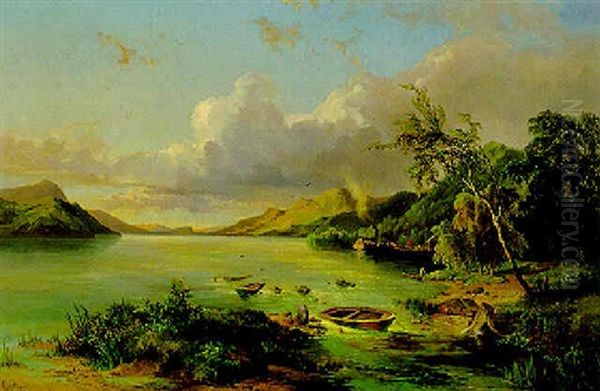 Fluslandschaft Bei Herannahendem Gewitter - view 1