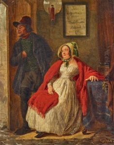 Am Eingang Zum Wachsfigurenkabinett by Johann Geyer