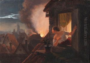 A House Burns by Johann Geyer