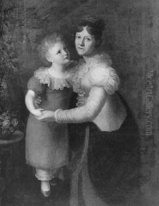 Portrait Von Mutter Und Tochter Lampe