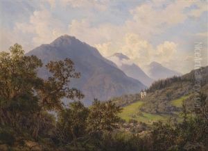 Calvarienberg Und Kirche Bei Ischl by Carl Geyling