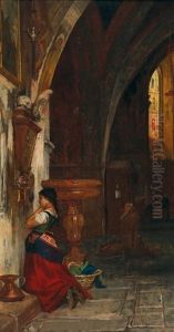 Interior Of A Roman Church by Rudolf Geyling