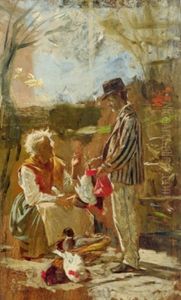 Die Geflugelhandlerin by Rudolf Geyling