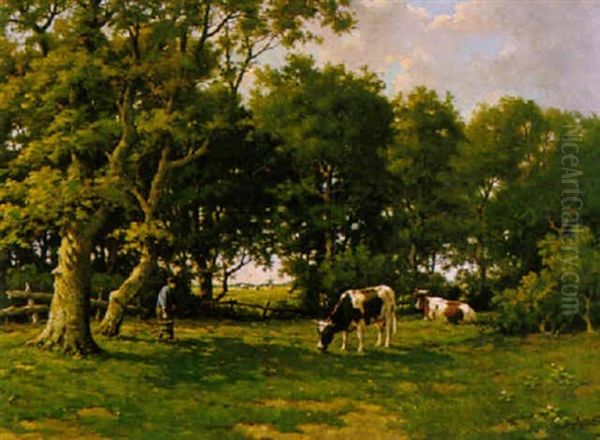 Landschap Met Koeien Onder Bomen - view 1
