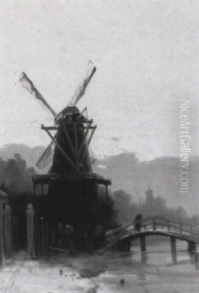 Molen In Een Besneeuwd Landschap - view 1