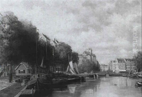 Hollandische Gracht Mit Hausbooten - view 1