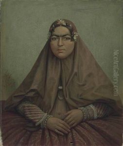 A Portrait Of Anis Al-dawla, Wife Of Nasir Al-din Shah Qajar by Muhammad Ghaffari