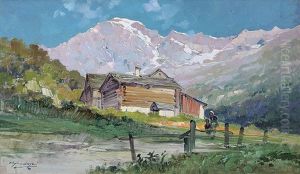 Ultime Nevi Olio Su Tavola Cm. 26x44 by Cesare Gheduzzi
