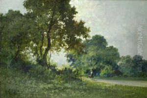 Paesaggio Con Ruscello E Pastore by Cesare Gheduzzi