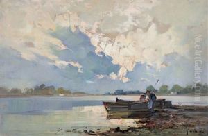 Tramonto Lungo Il Po by Cesare Gheduzzi