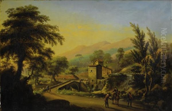 Italian Landscape With Beggars - view 1