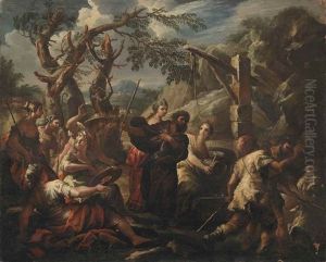 Moses Defending The Daughters Of Jethro by Alessandro Gherardini