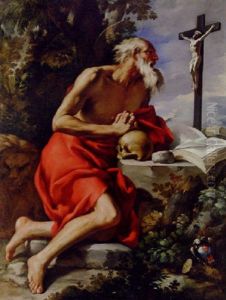 The Penitent Saint Jerome In The Desert by Alessandro Gherardini
