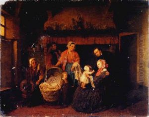 Admiring The Baby by Napoleon Francois Ghesquiere