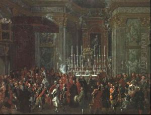 Ceremonie Dans Une Eglise Bavaroise by Pier Leone Ghezzi