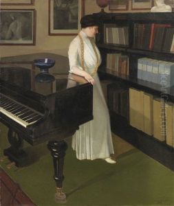 La Signora Ojetti Al Pianoforte by Oscar Ghiglia