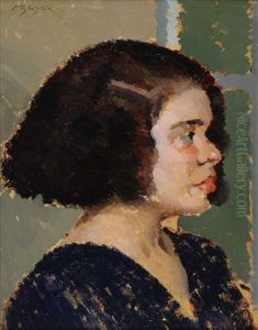 Profilo Di Ragazza by Oscar Ghiglia