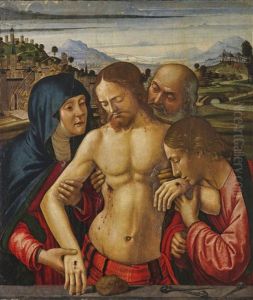 Christ Supported By The Virgin, Saints John The Evangelist And Joseph Of Arimathea by Ghirlandaio Domenico