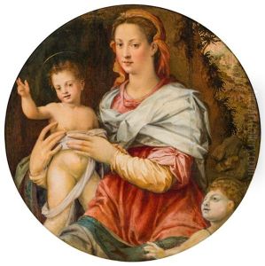 Madonna With Child And The Infant St. John The Baptist by Ridolfo del Ghirlandaio
