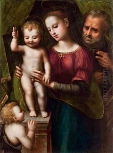 Vierge A L'enfant Avec Saint Joseph Et Saint Jean-baptiste Enfant