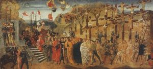 The Martyrdom Of Saint Achatius And The Ten Thousand Martyrs by Davide Bigordi Ghirlandajo