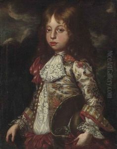 Portrait Of A Young Boy In A Lace Trimmed Embroidered Coat, A Hat Under His Left Arm by Vittore Giuseppe Ghislandi (Fra' Galgario)