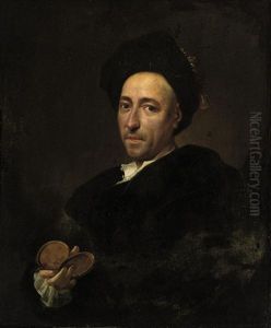 Portrait Of A Gentleman In A Brown Coat And Cap, Holding A Snuffbox
