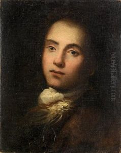 Portrait Of A Young Boy, In A Purple Coat With A White Cravat