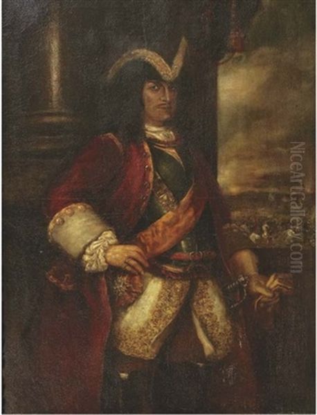Portrait Of A Nobleman In Uniform, Standing In A Battlefield - view 1