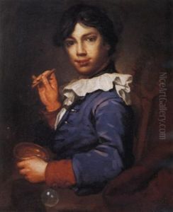 Ritratto Di Giovanetto Che Fa Le Bolle Di Sapone by Vittore Giuseppe Ghislandi (Fra' Galgario)