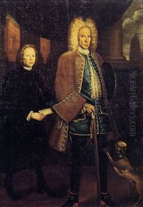 Ritratto Di Gentiluomo In Parrucca E Di Un Giovane by Vittore Giuseppe Ghislandi (Fra' Galgario)