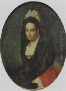 Ritrato Di Dama In Abito Rosso E Veli Nero