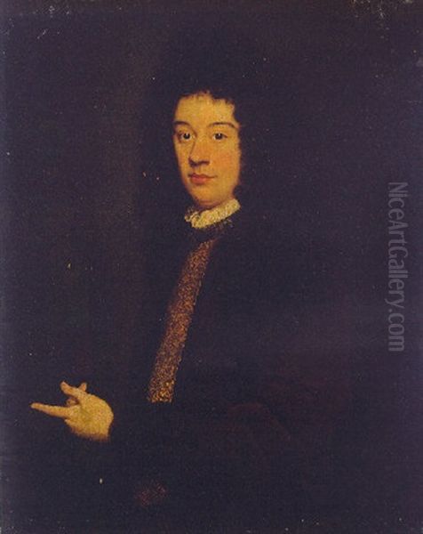 Portrait Of A Young Gentleman In Red Robes, Pointing With His Left Hand - view 1