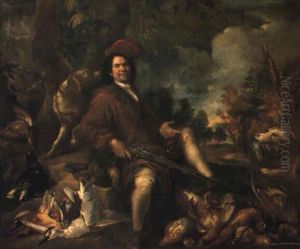 Ritratto Di Gentiluomo In Costume Da Caccia Su Sfondo Di Paesaggio