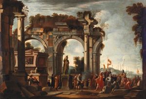 A Landscape With Ruins And Alexander The Great In Front Of The Tomb Of Achilles