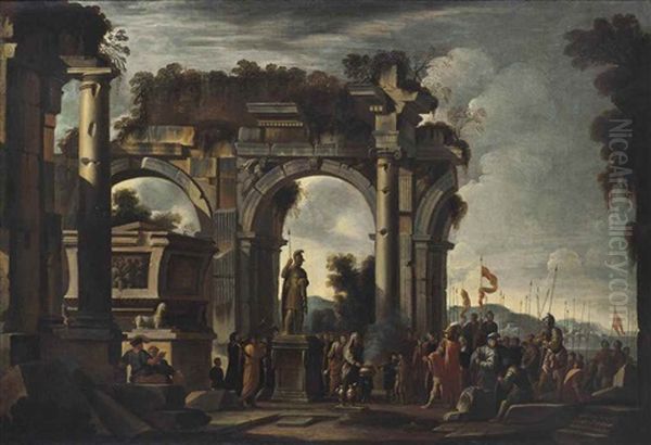 A Capriccio Landscape With Alexander Visiting The Tomb Of Achilles - view 1