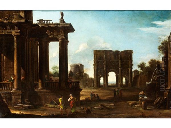 Architektur-capriccio Mit Figuren - view 1